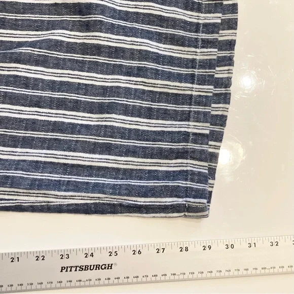 Nwot Old Navy Blue High-Waisted Striped Linen-Blend Wide-Leg Pants XXL Tall - Picture 9 of 10